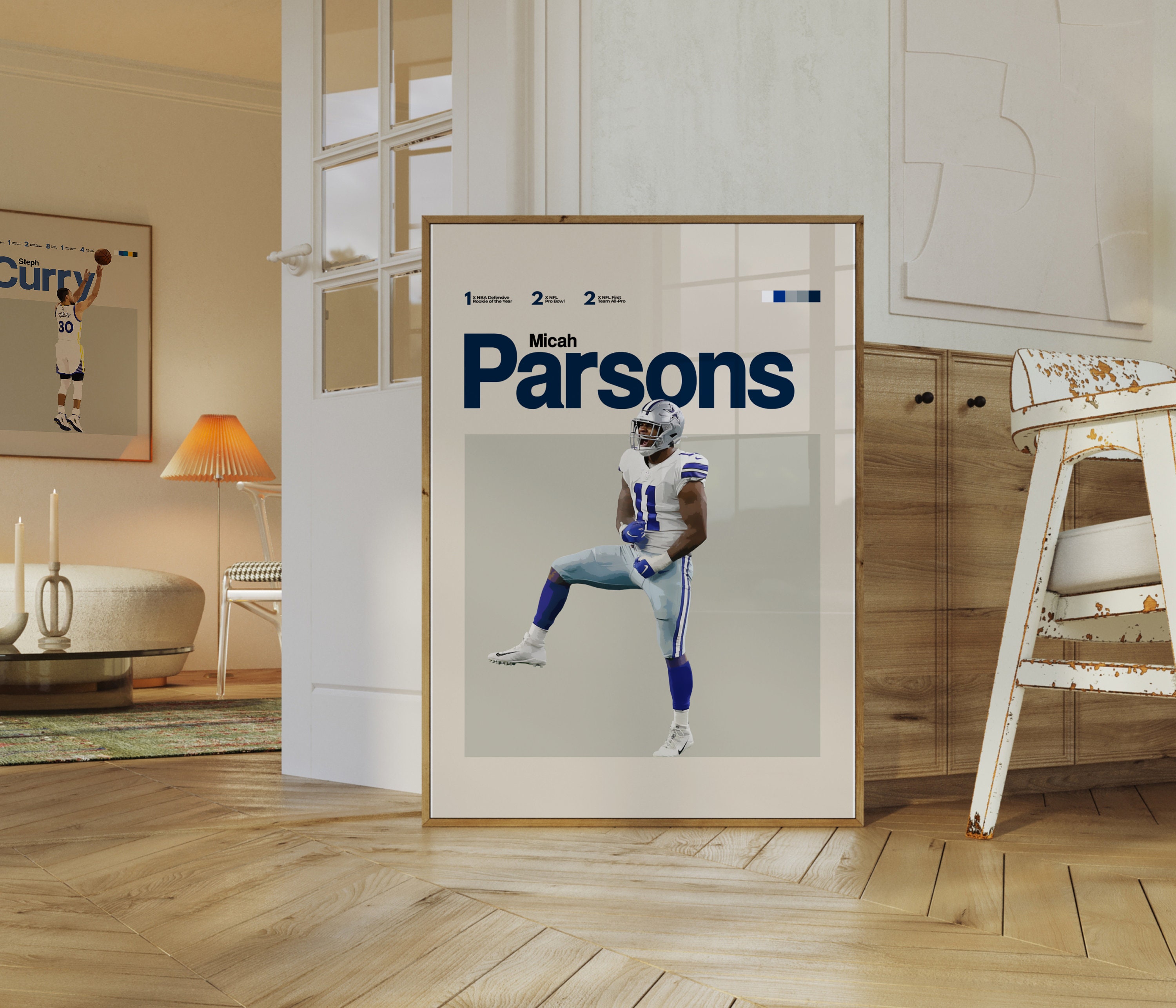 Micah Parsons Poster, Dallas Cowboys football Poster, Minimalist, Helvetica, Mid-Century Modern, Football Bedroom Decor, football Gift