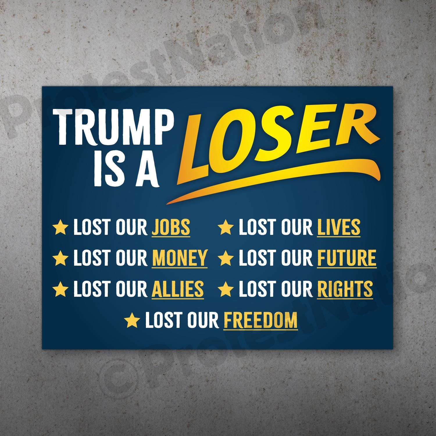 Loser Trump PRINTABLE Protest Poster | Anti Trump Protest Sign