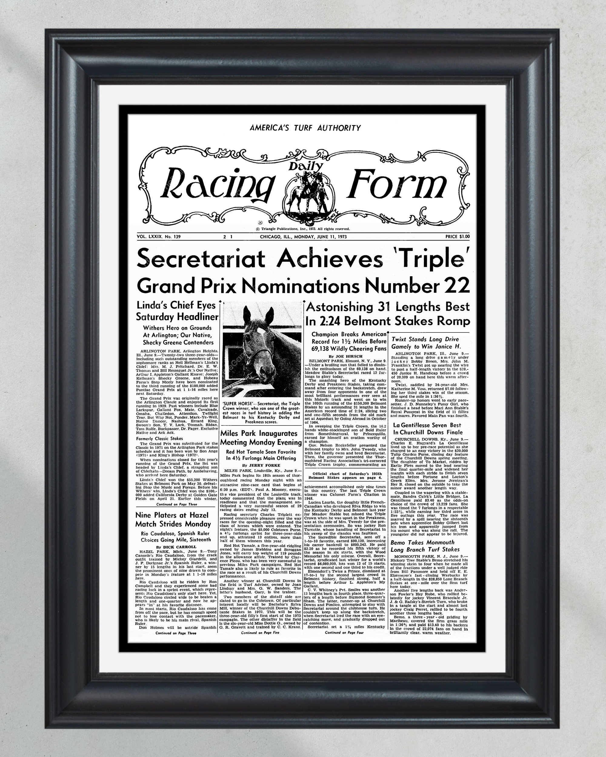1973 Secretariat Triple Crown Winner (NO FRAMED) Poster
