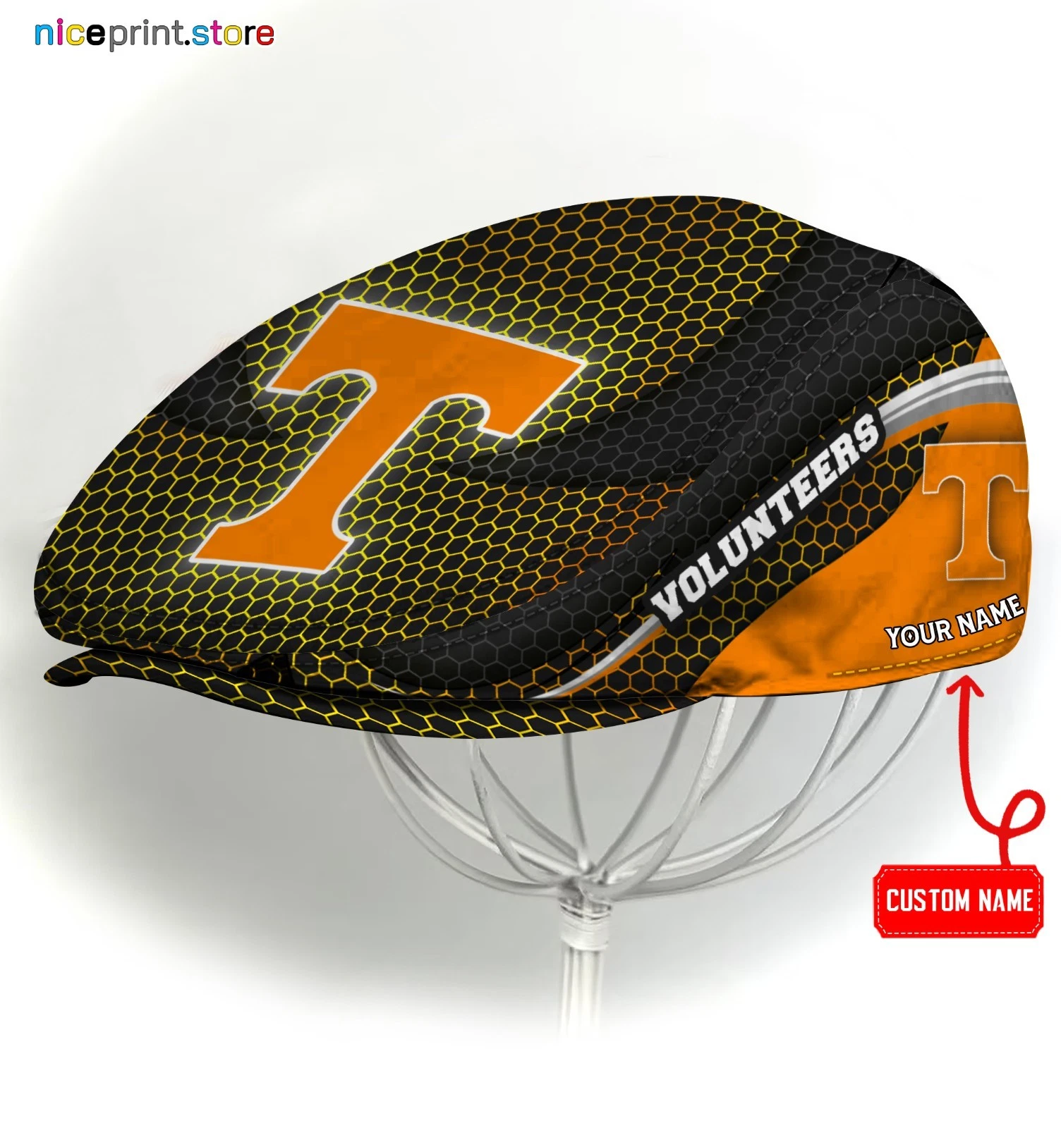 Tennessee Team Volunteers Jeff Cap NCAA Newsboy Cap Golf Cap Driving Hat for Men