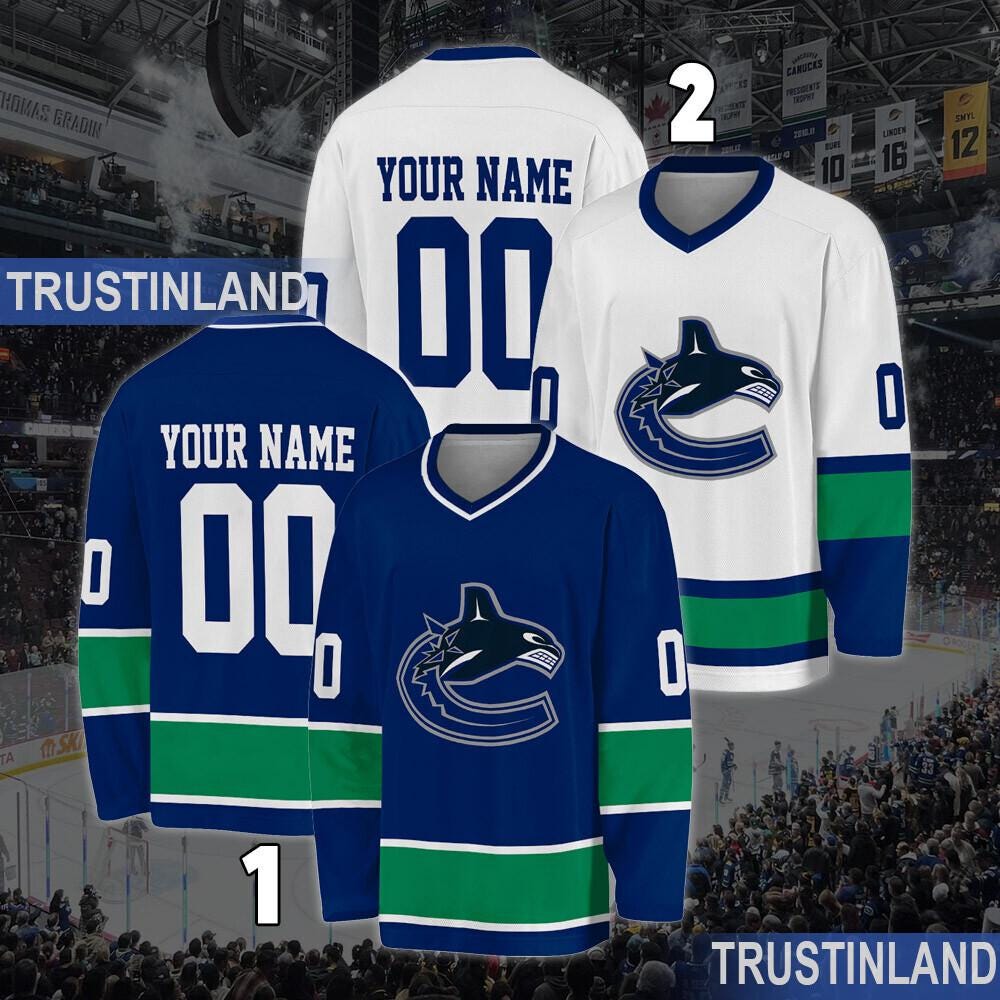 Personalized Vancouver Canucks Hockey Jersey, Jersey For Men With Your Team Name, Fan Hockey Jersey
