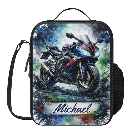 Motorcycle Motorbike Splatter Sports Bike Personalized Lunch Bag