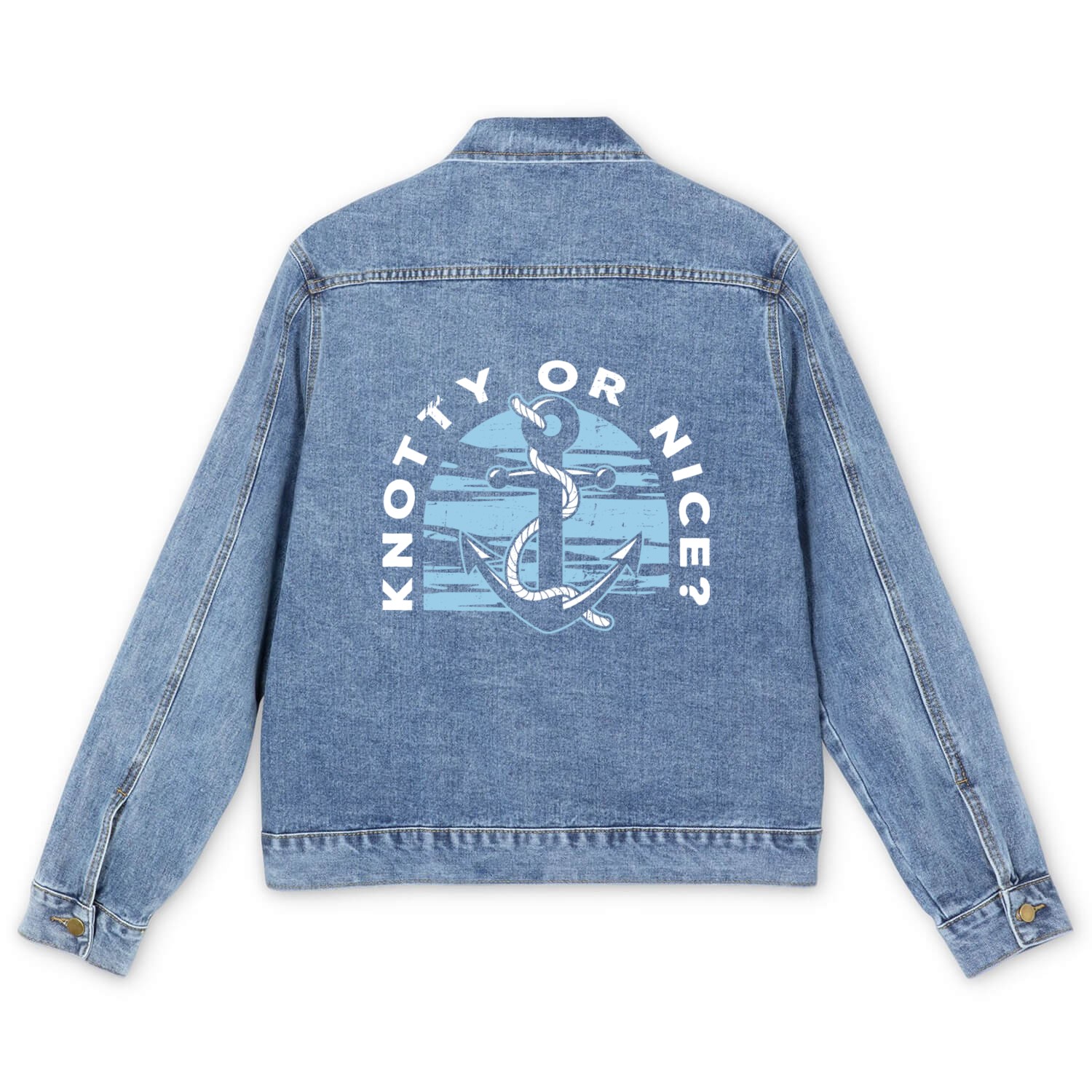 Sailing Anchor Sailboat Sailor Men's Denim Jackets