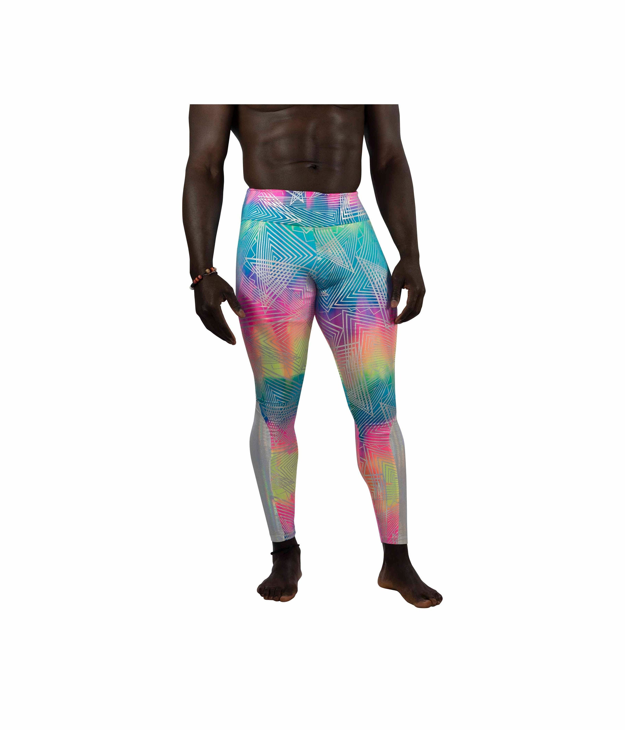 Neon Leggings Meggings Mens Leggings with pockets, EDC Outfit Burning Man