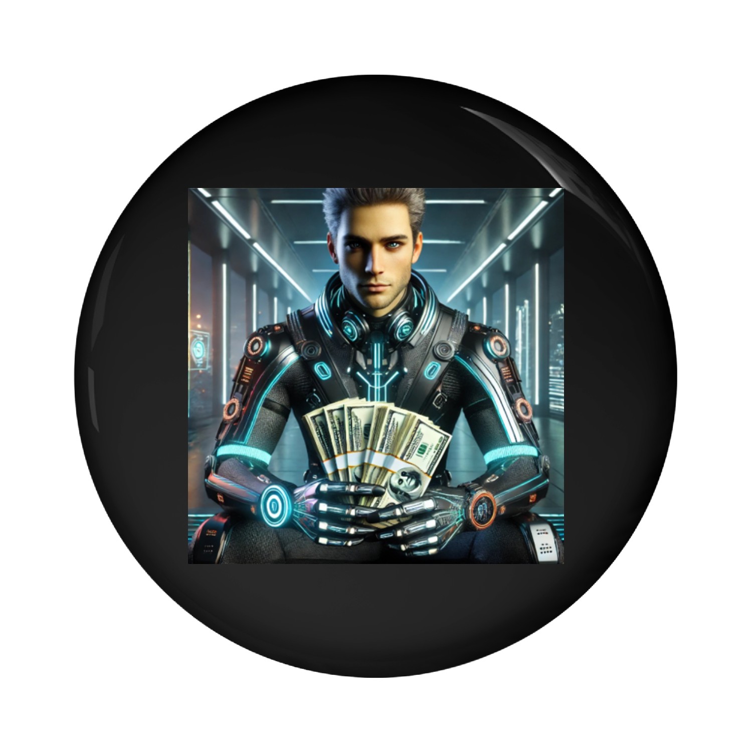 Neon Wealth Pin Buttons