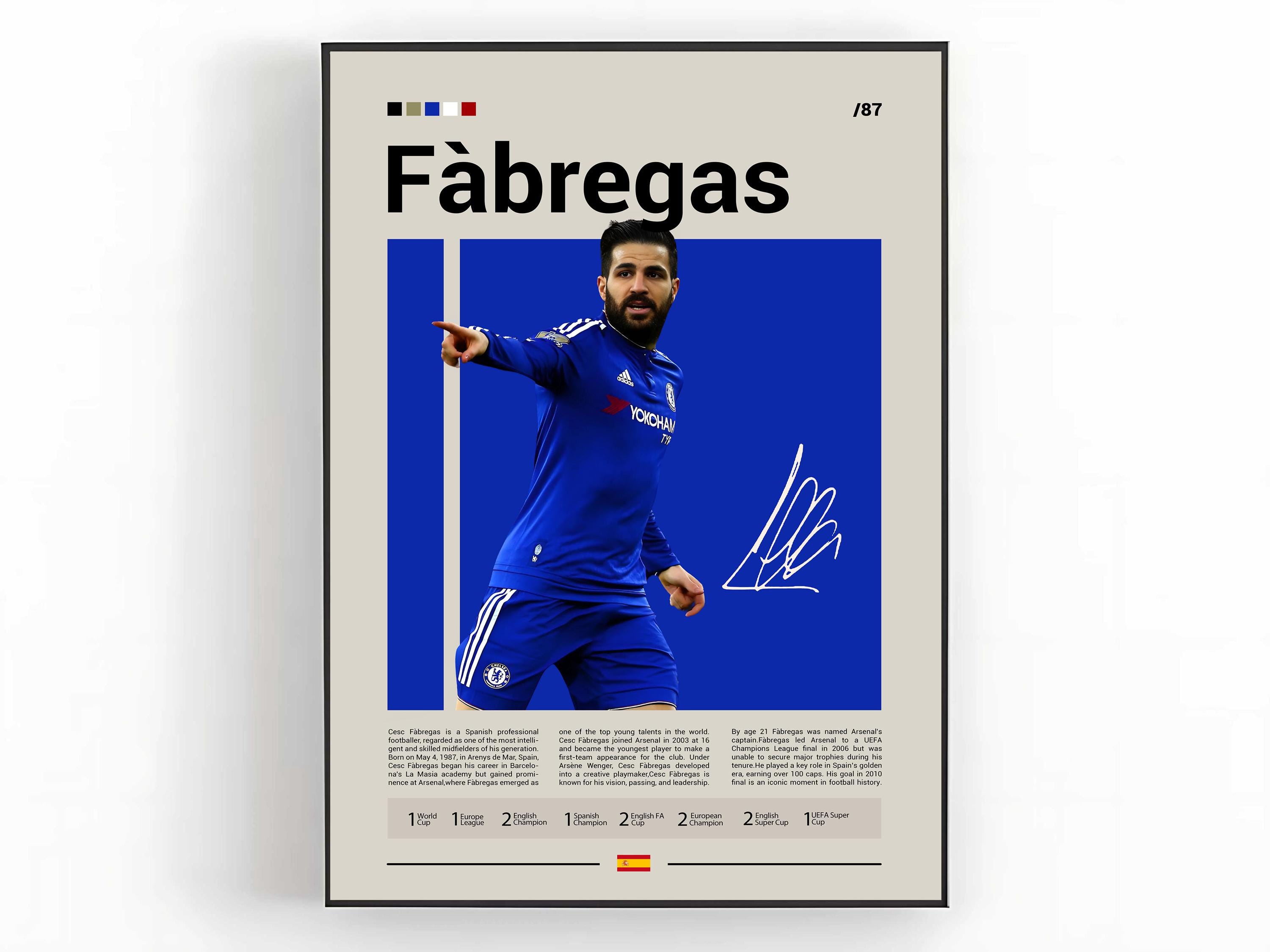 Cesc Fbregas Poster, Arsenal FC Wall Art, Soccer Print, Fbregas Decor, Arsenal Legend Poster, Premier League Art, Football Fan Gift