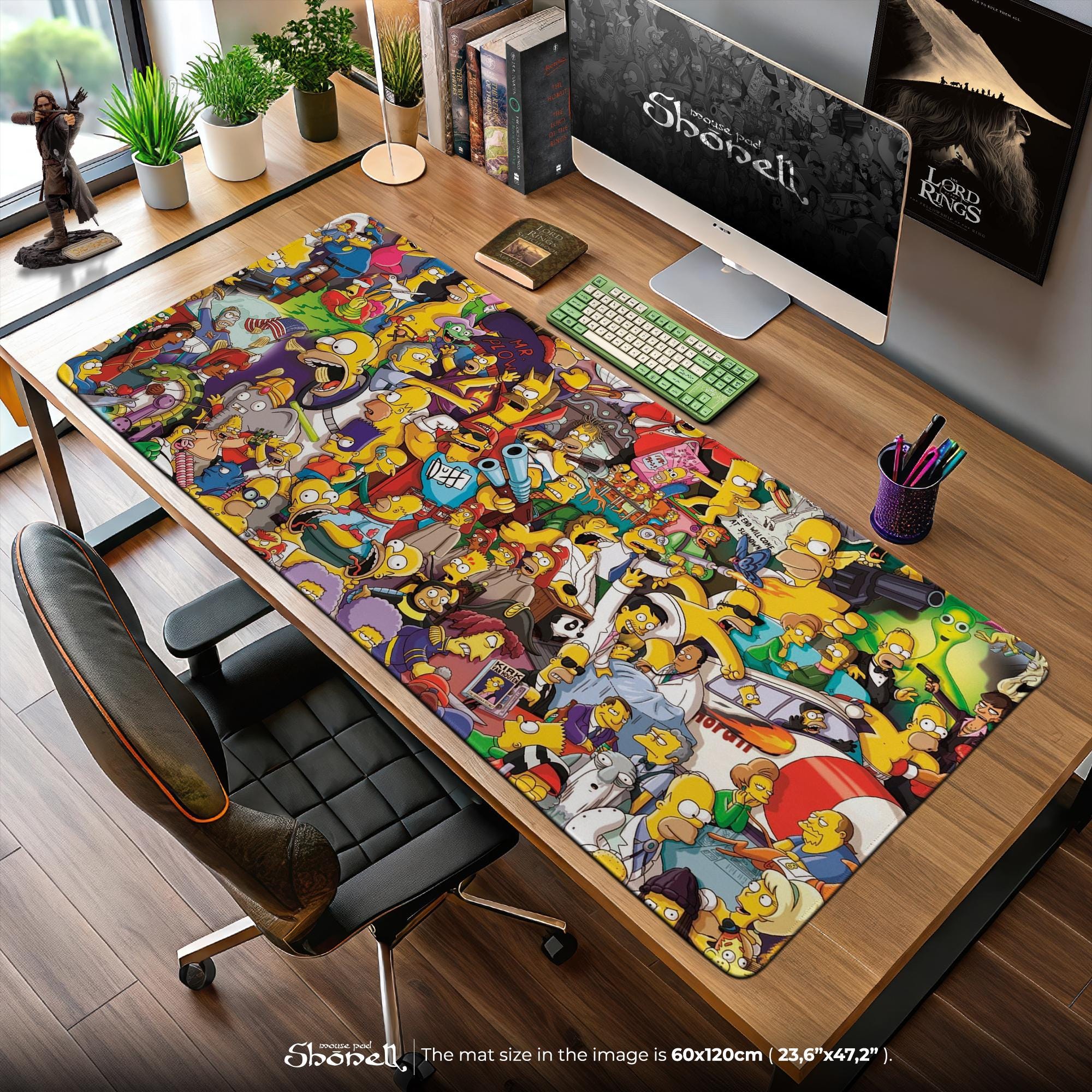 The Simpsons Desk Mat, Colorful Springfield Collage