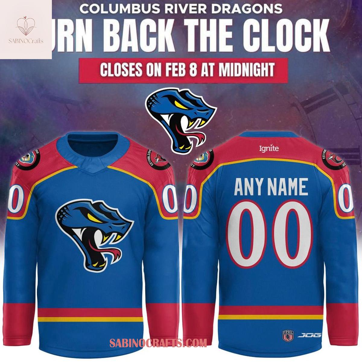 Columbus River Dragons x Turn Back The Clock 2026 Personalized Hockey Jersey