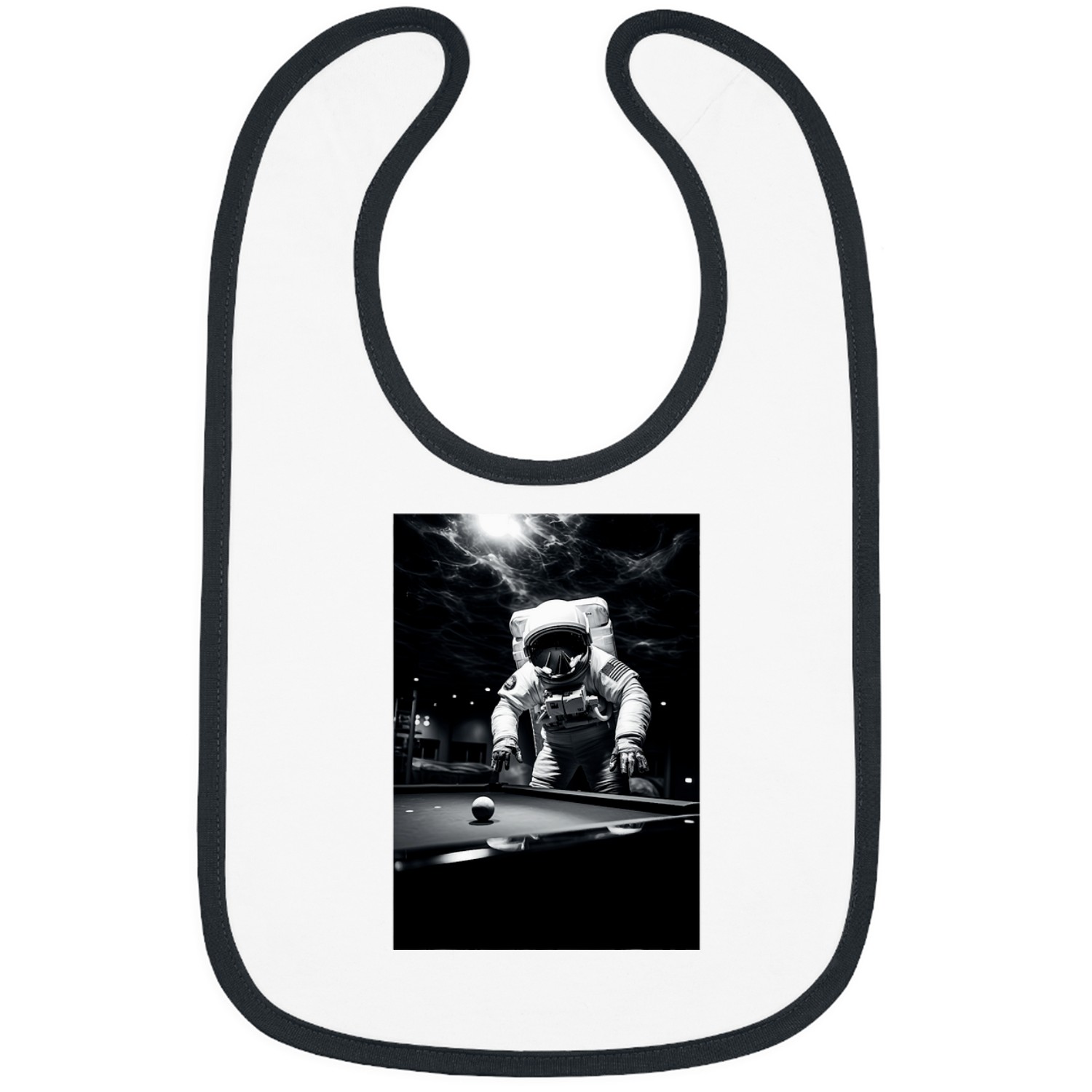 A Photo Of An Astronaut And A Table Of Pool Bibs