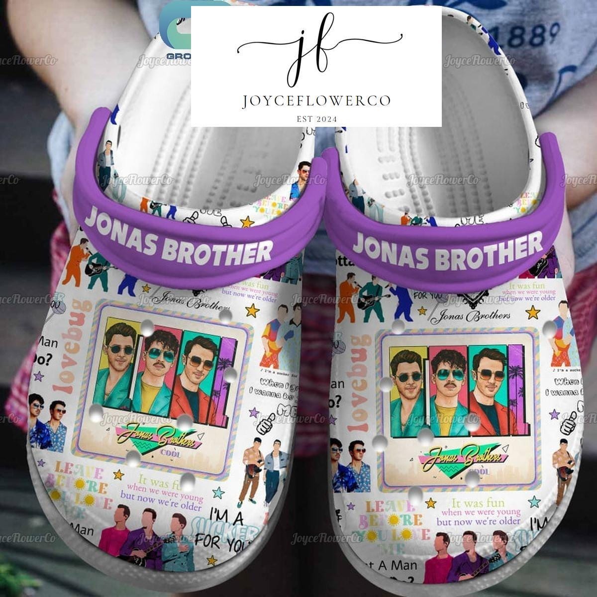 Jonas Brothers Clogs, Jonas I'm Sucker For You Shoes, Jonas Brothers Tour 2024 Sandals, Five Album One Night, Jonas Brothers Fan Gift