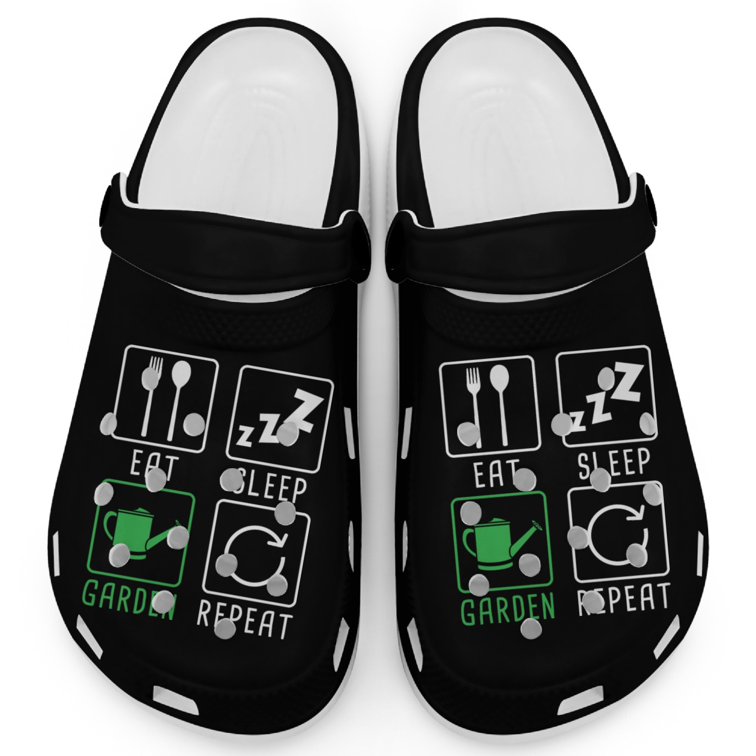 Eat Sleep Garden Repeat - Gardening Botanical Clogs
