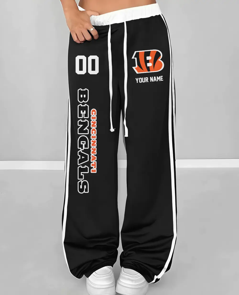 Cincinnati Bengals Personalized Wide Leg Lounge Pants
