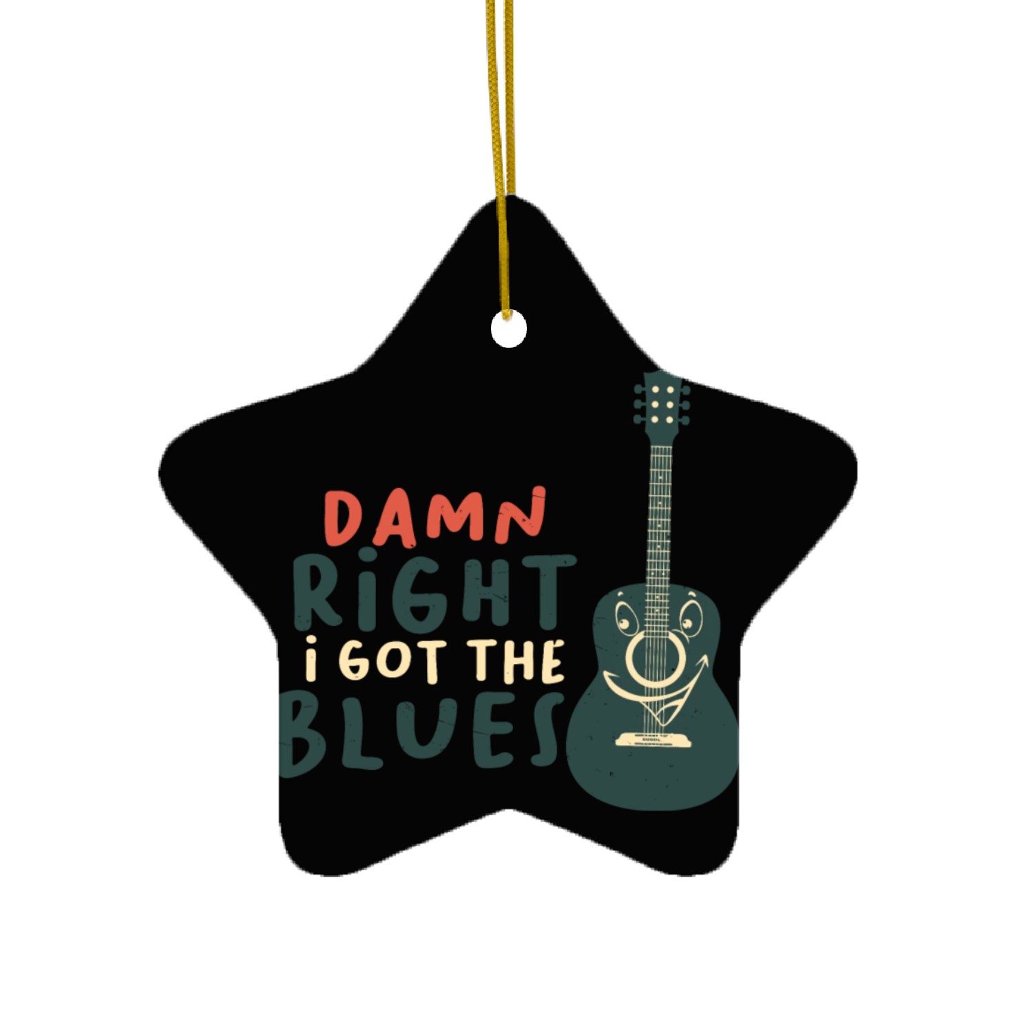blues music gift jazz gift idea guitar Ceramic Ornaments