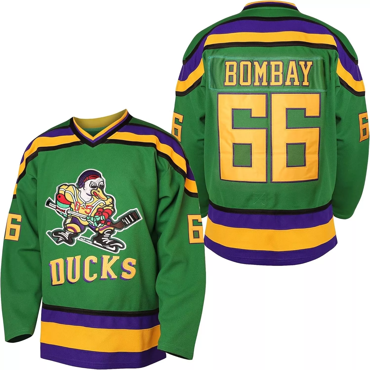 Mighty Ducks Movie Men Jersey #66 Gordon Bombay Printed Ice Hockey Jersey
