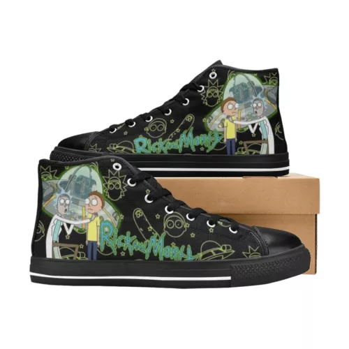 Rick and Rickandmorty Sneakers High Top Canvas Casual Shoes