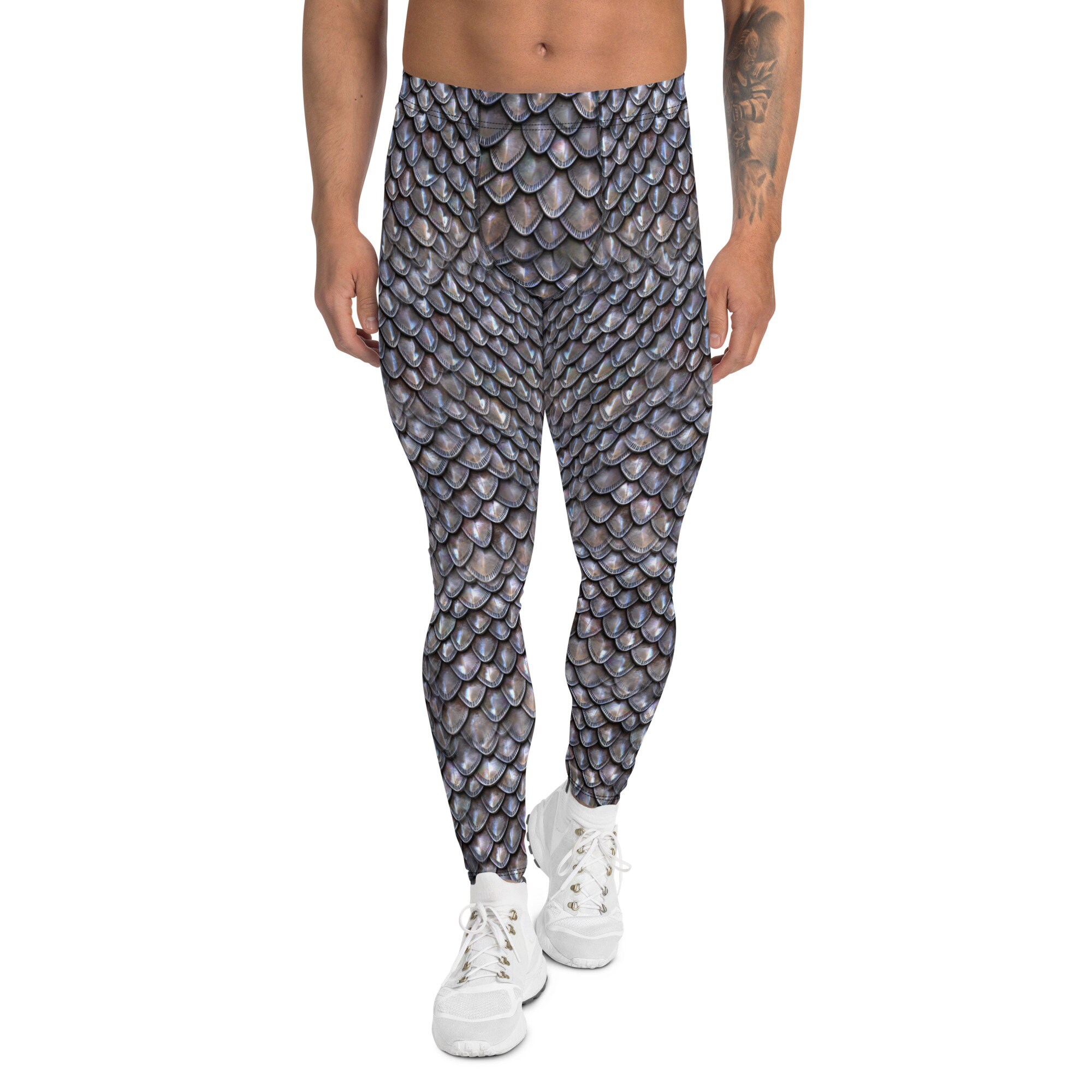 Scale Mail Armor Cloth Print Men's Leggings