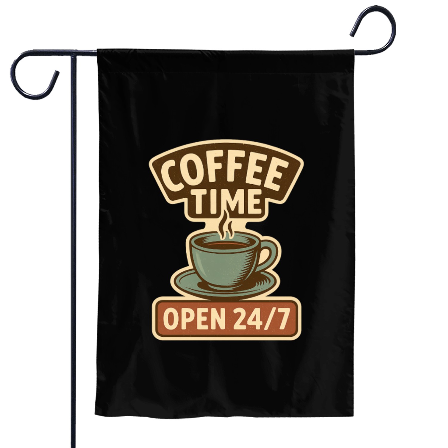 Coffee Time All Day Design Garden Flags
