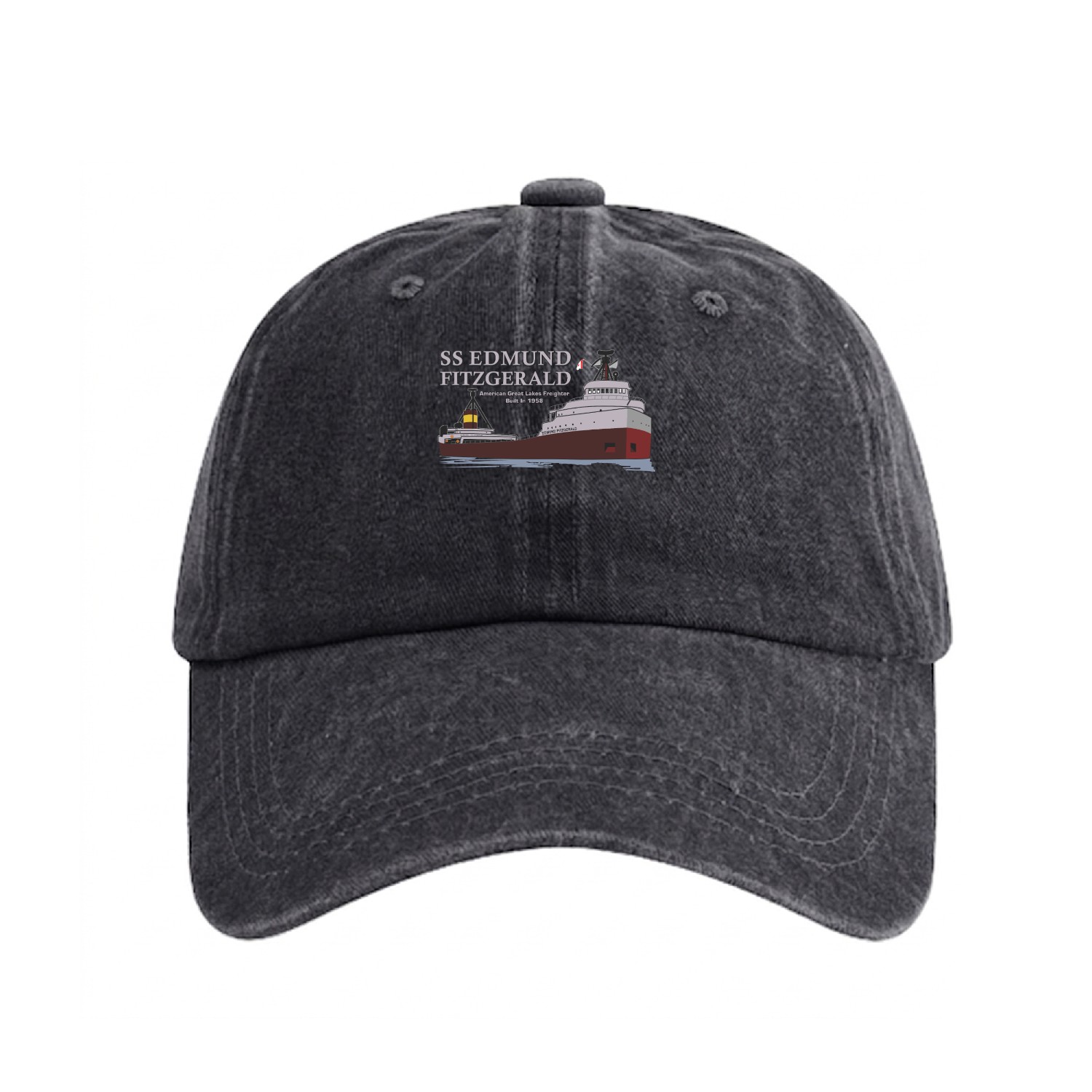 SS Edmund Fitzgerald Washed Denim Baseball Caps