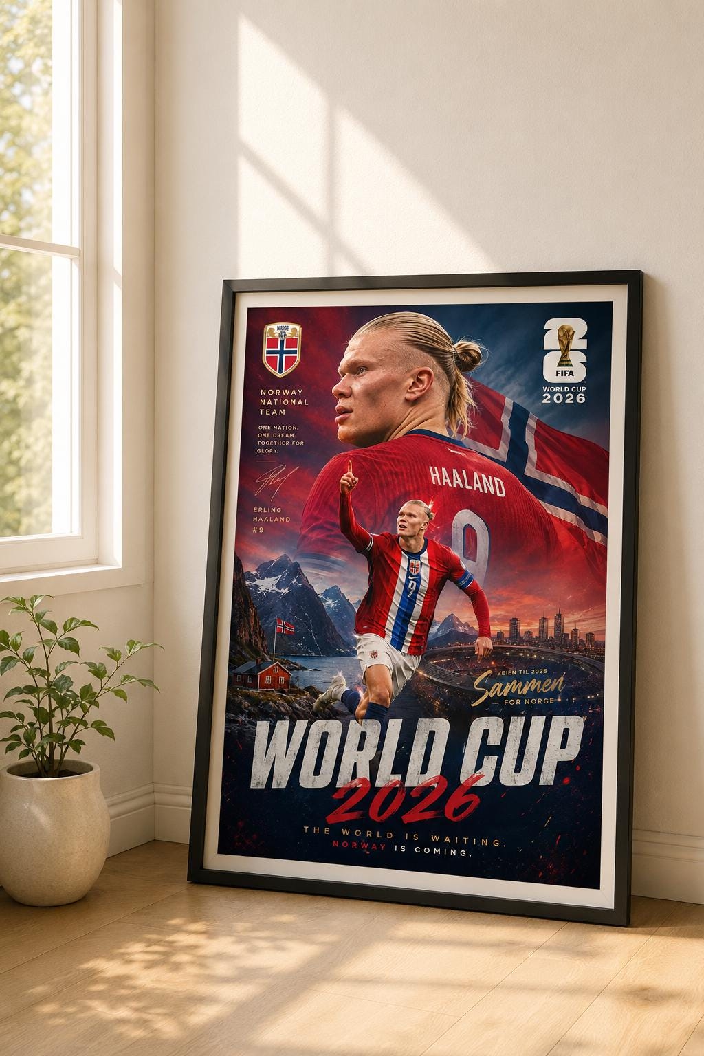 Erling Haaland Poster, Norway Football Wall Art, Soccer Player Print, World Cup 2026 Poster, Gift for Football Fans