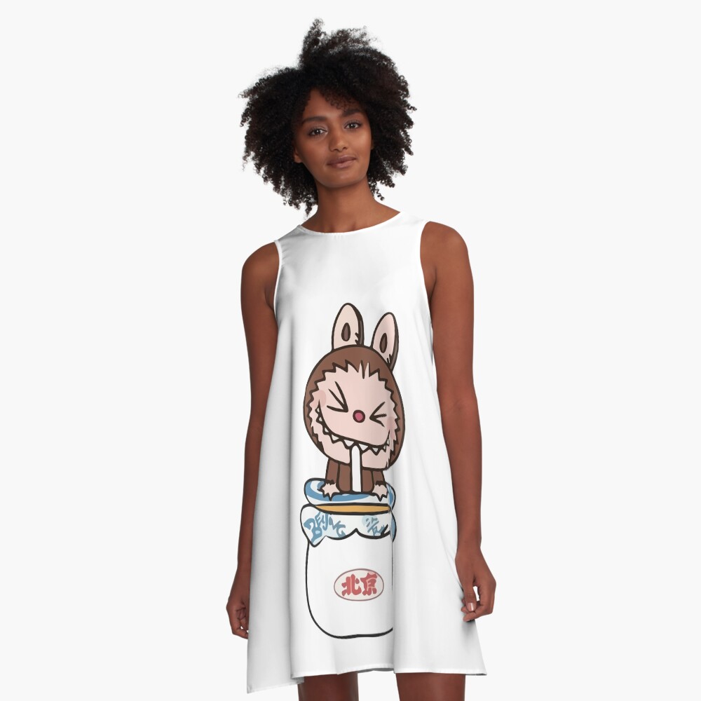 Labubu cute A-Line Dress, Labubu sleeveless tank dresses, Gift for Her