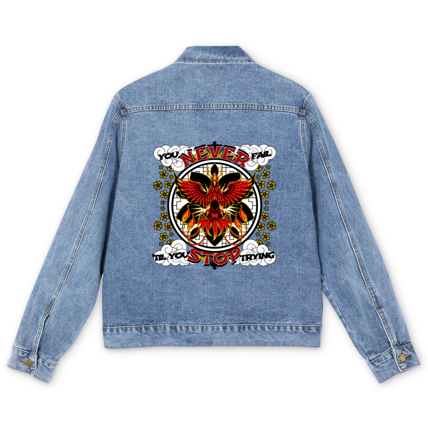 You Never Fail Until You Stop Trying Men's Denim Jackets