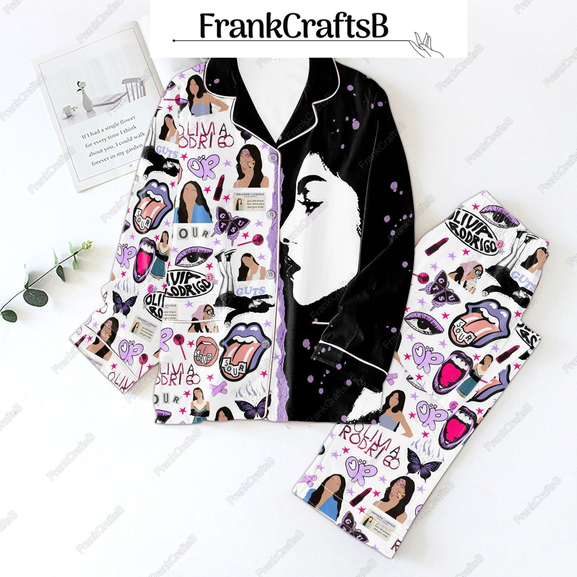 Olivia Rodrigo Pajamas, Olivia Music Tour 2024 Pajamas Set, Olivia Guts Womens Pajamas, Olivia Rodrigo Guts Album Shirt, Gift For Her
