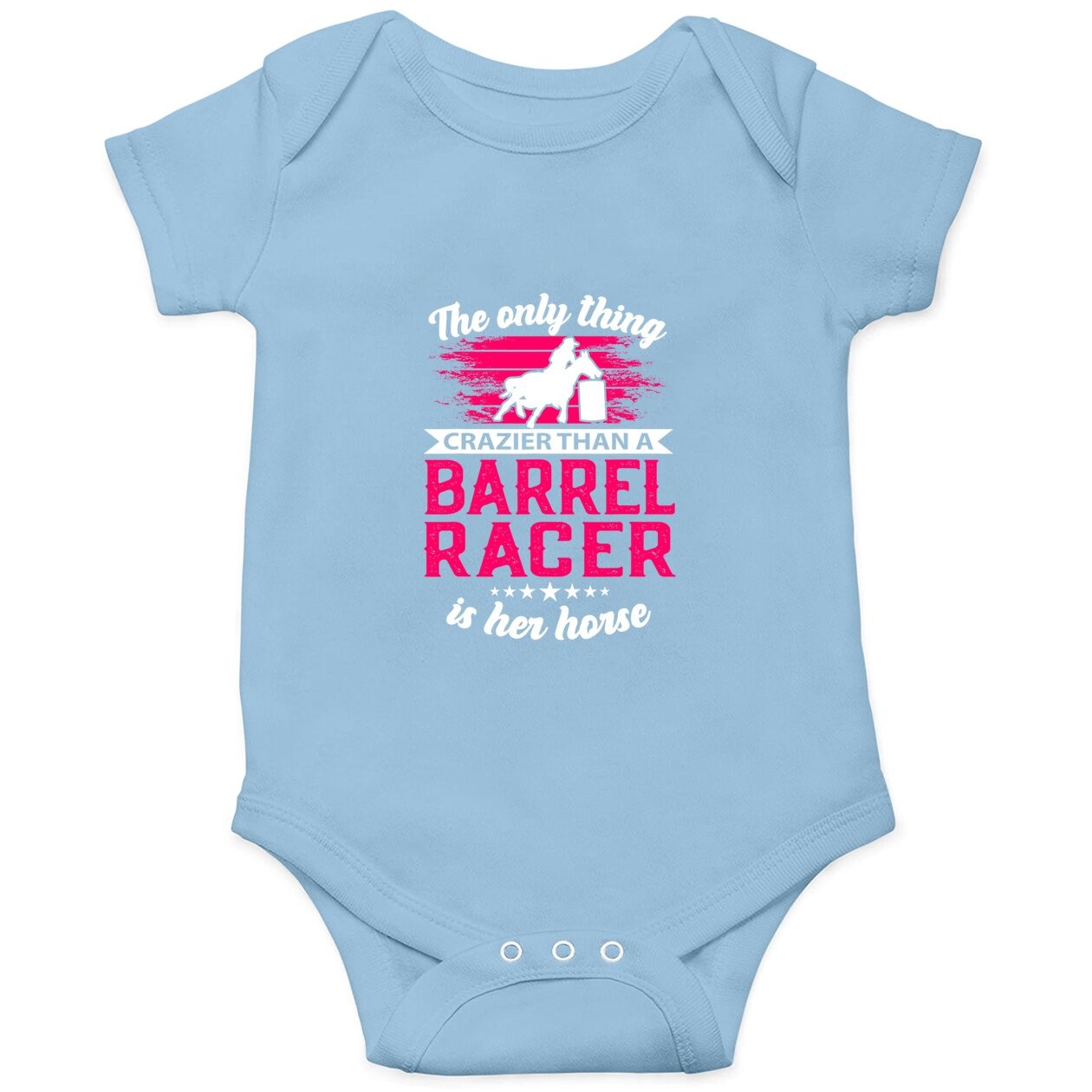 Barrel Racing Roping Horseback Riding Horse Rodeo Cowgirl Baby Bodysuit