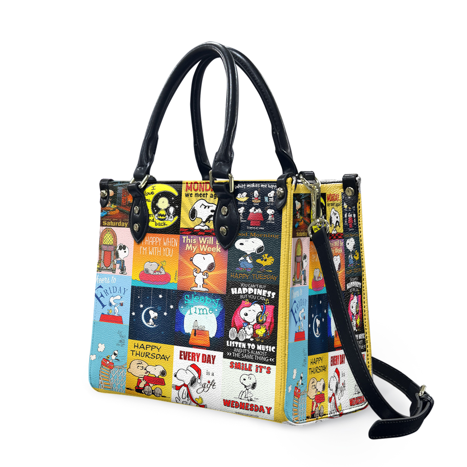 Name Sn00py Cartoon Leather Bag Handbag, Sn00py Lover's Handbag, Women Crossbody Bag