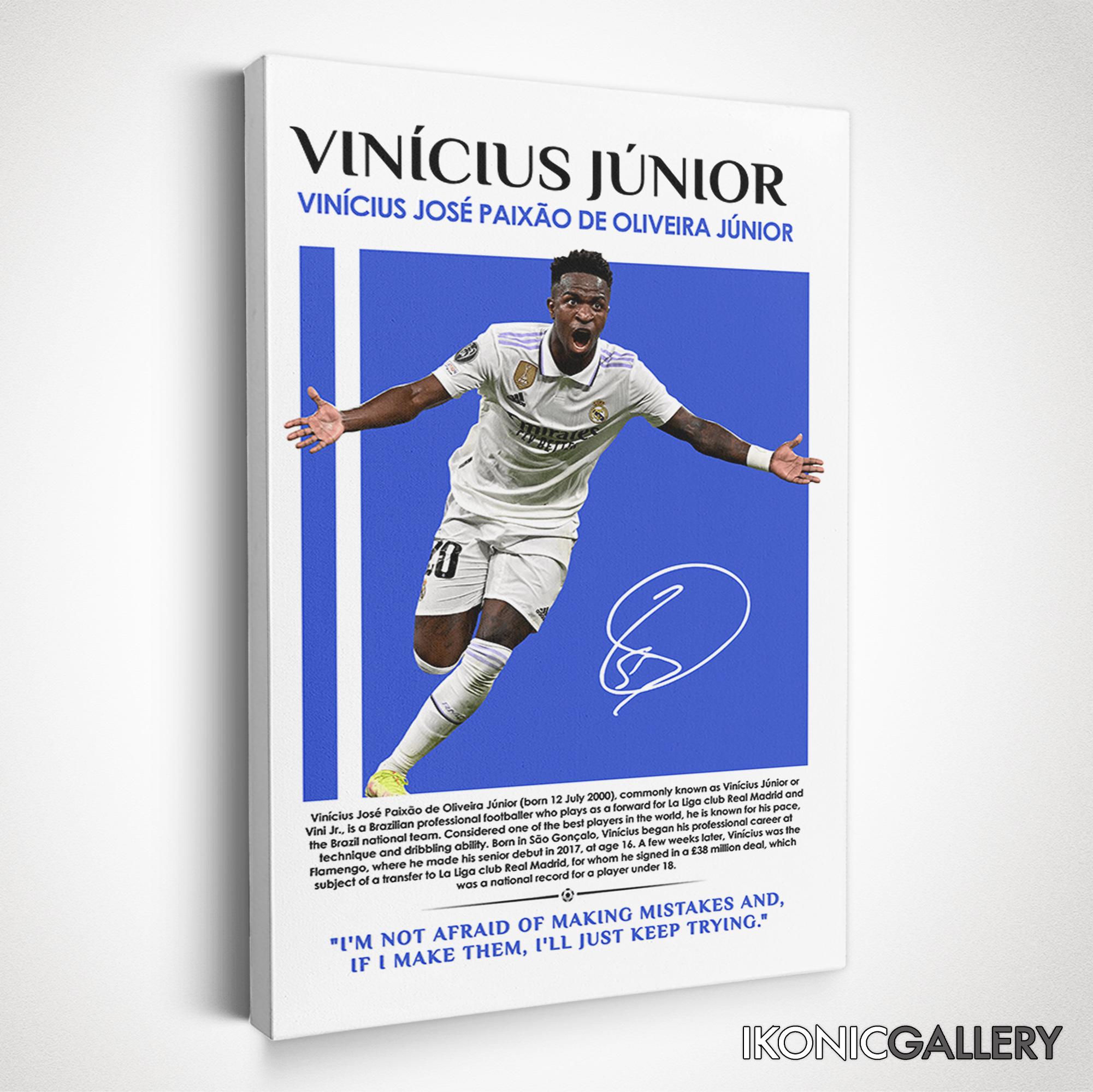 Vincius Jnior Canvas Art, Soccer Player Decor, Real Madrid Fan Gift