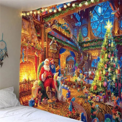 Christmas Tapestry Santa Claus Wall Hanging