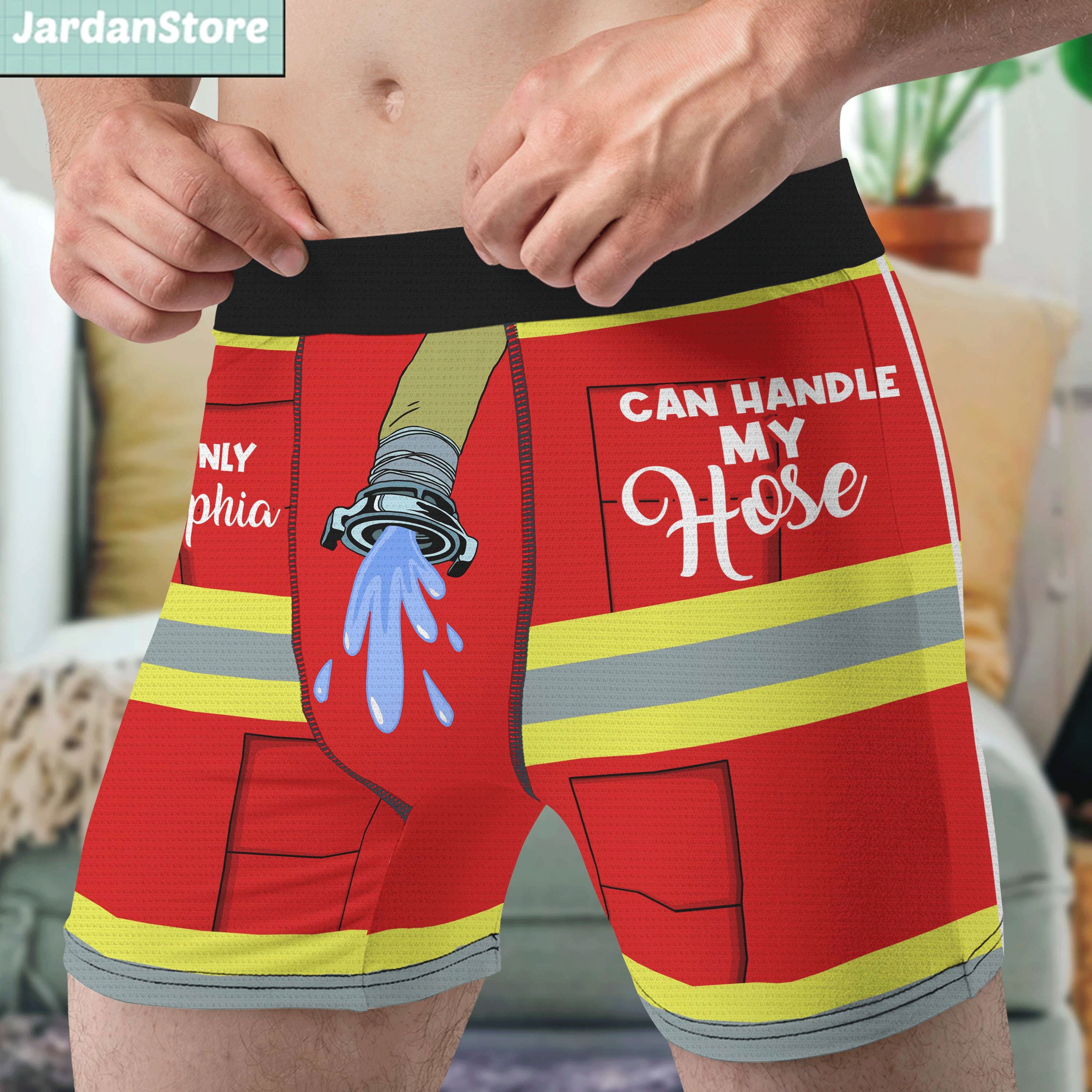 Personalized Funny Fireman Husband Men Boxer Brief