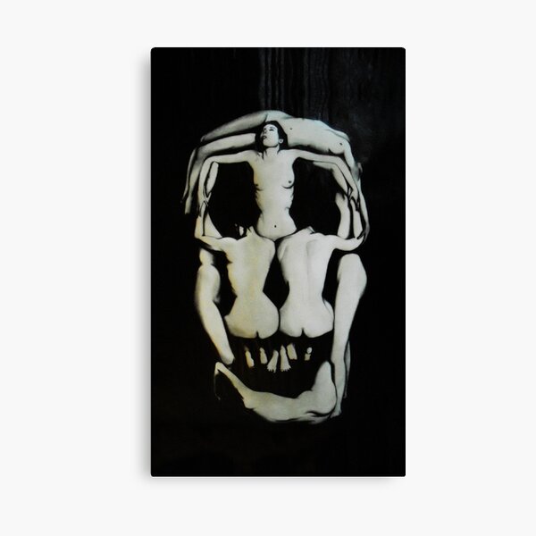Salvador Dali Skull Darkened Canvas