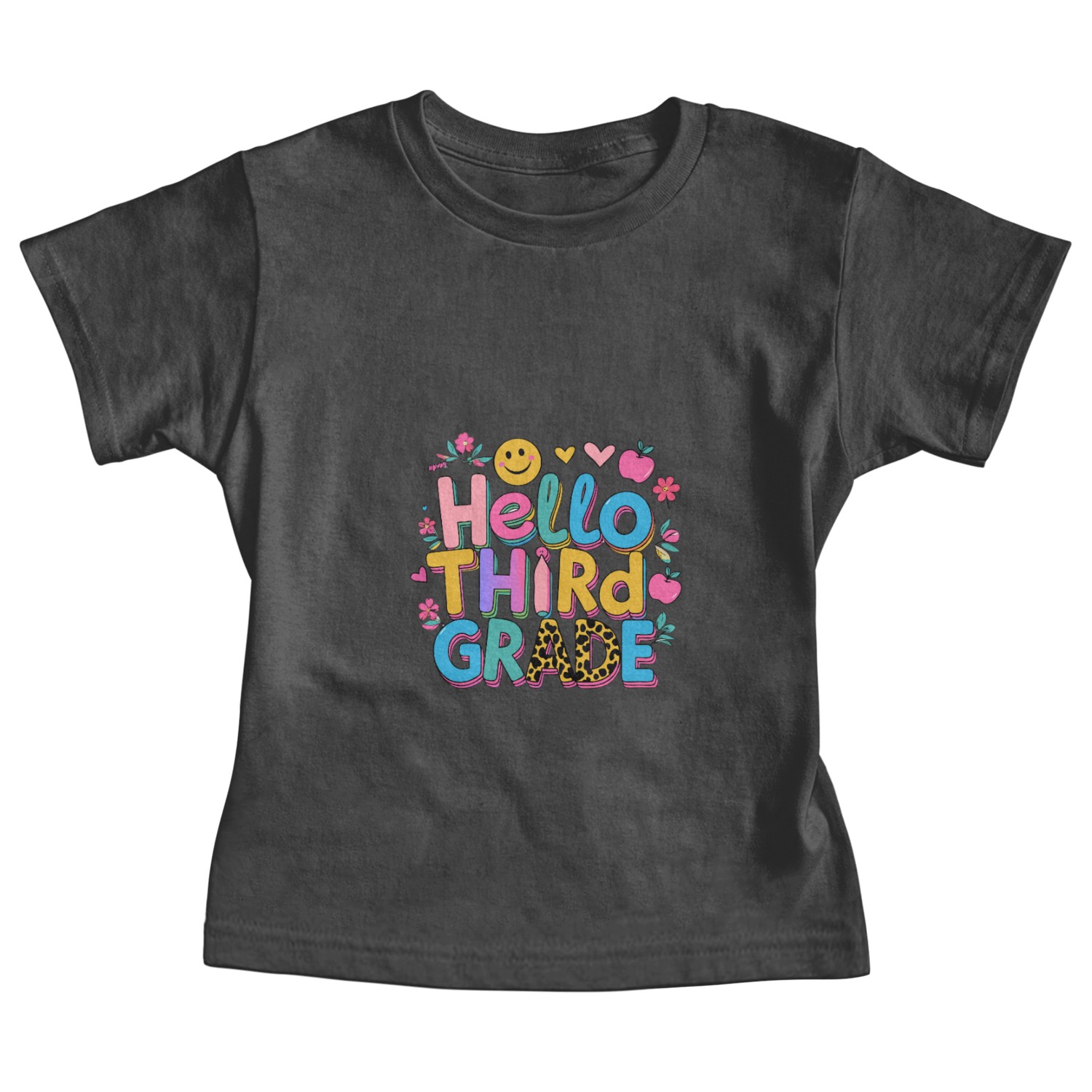 back-to-school-Colorful Hello Third Grade Design Baby Tees