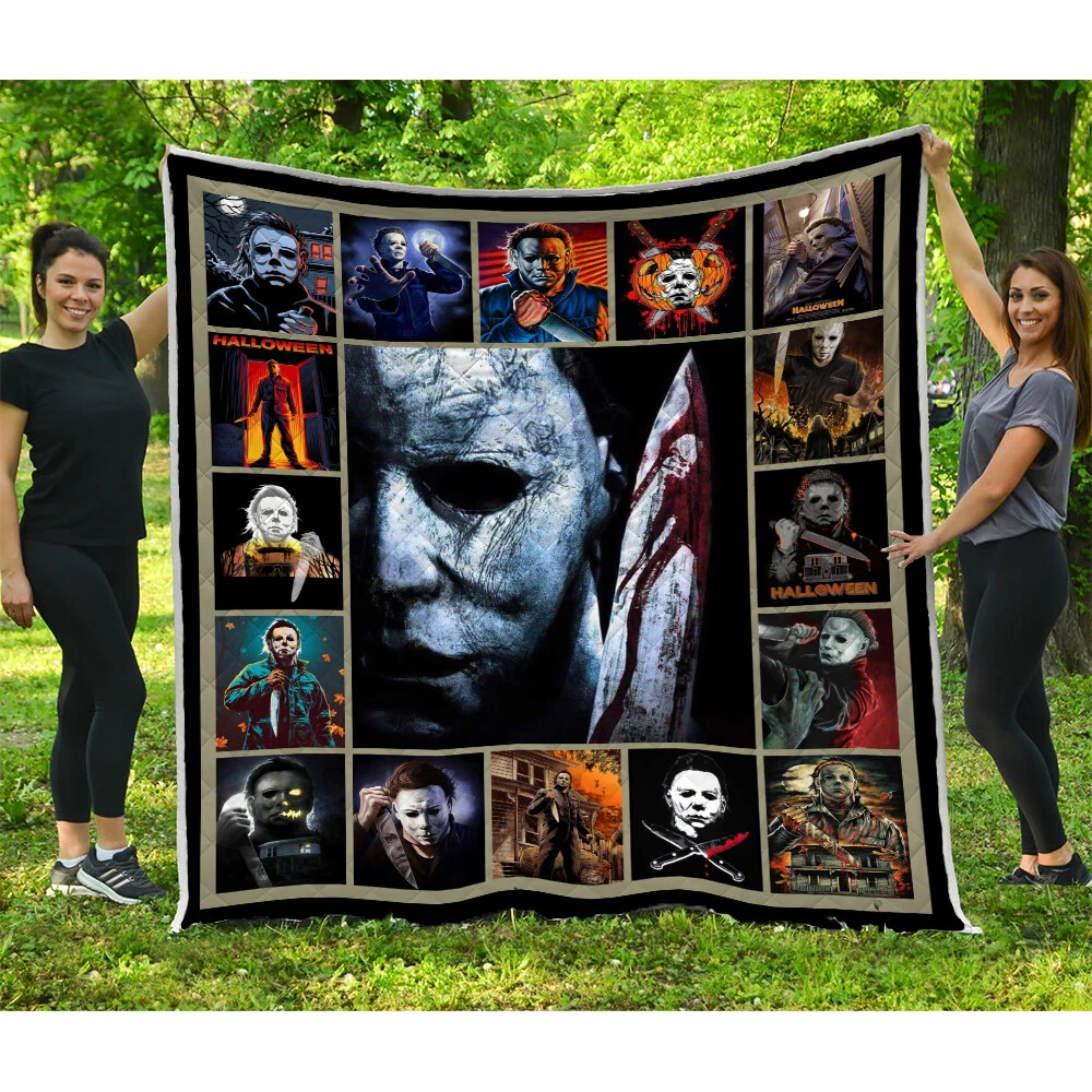 Michael Myers Blankets, Horror Movies Quilt Blanket Halloween Gifts