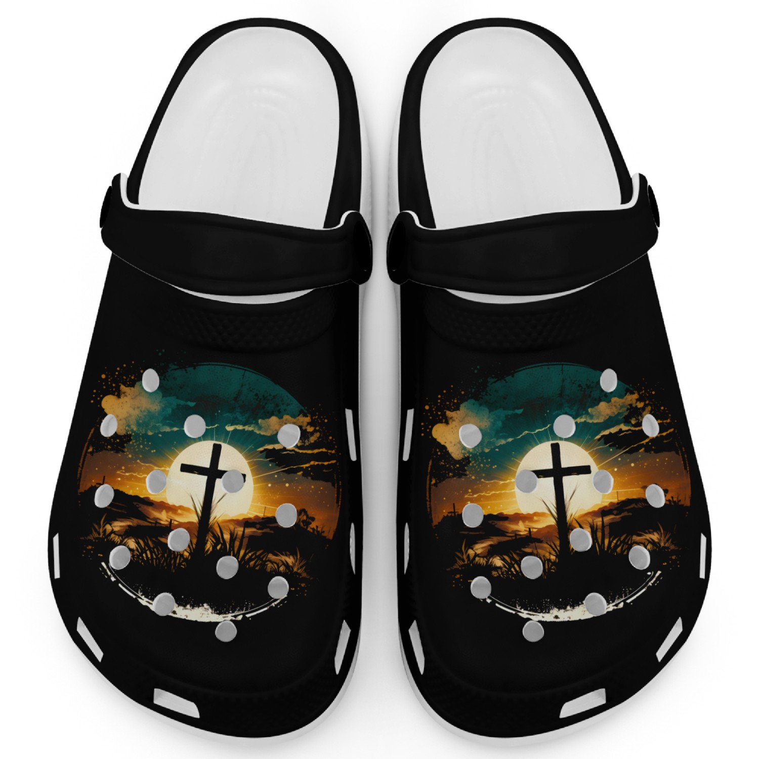 Jesus Cross Painting Clogs