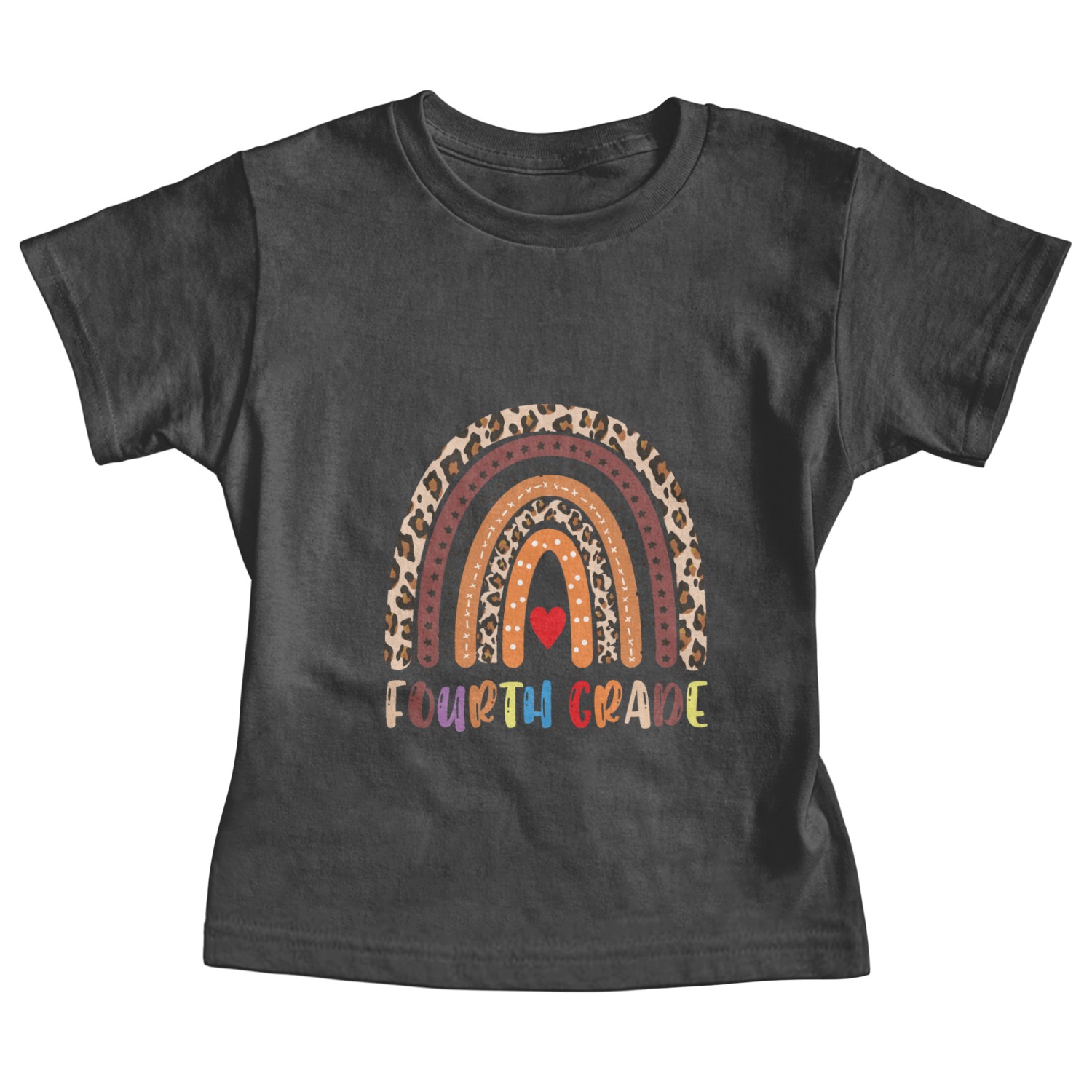 Fourth Grade Teacher Leopard Rainbow Baby Tees