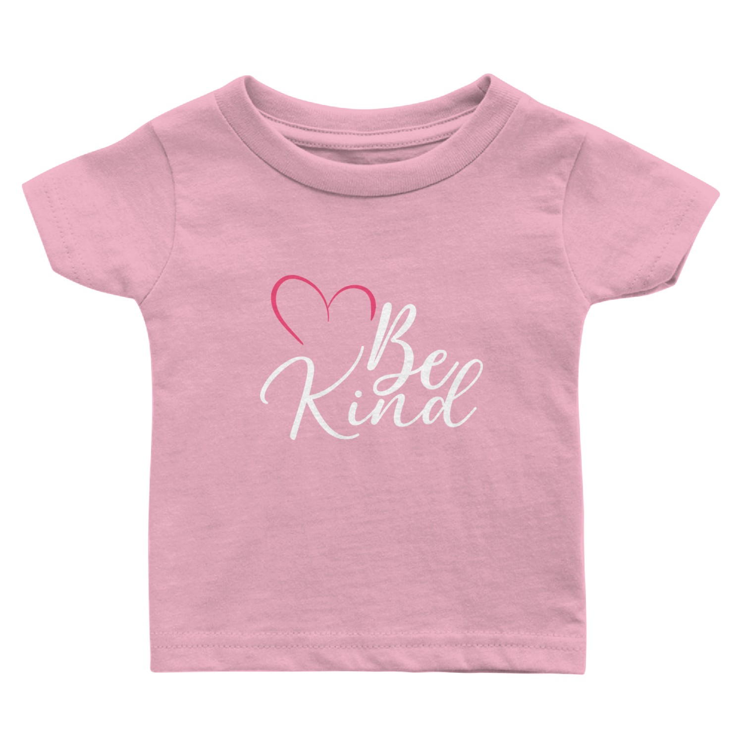 Be Kind Pink Heart – Minimal Kindness Quote Art Baby T Shirts