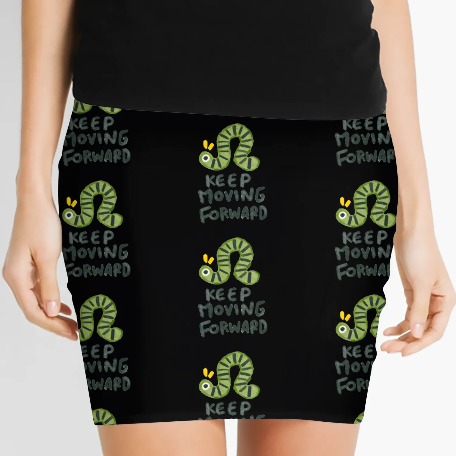 Keep Moving Forwards | Cute Green Bug Women's Mini Skirts