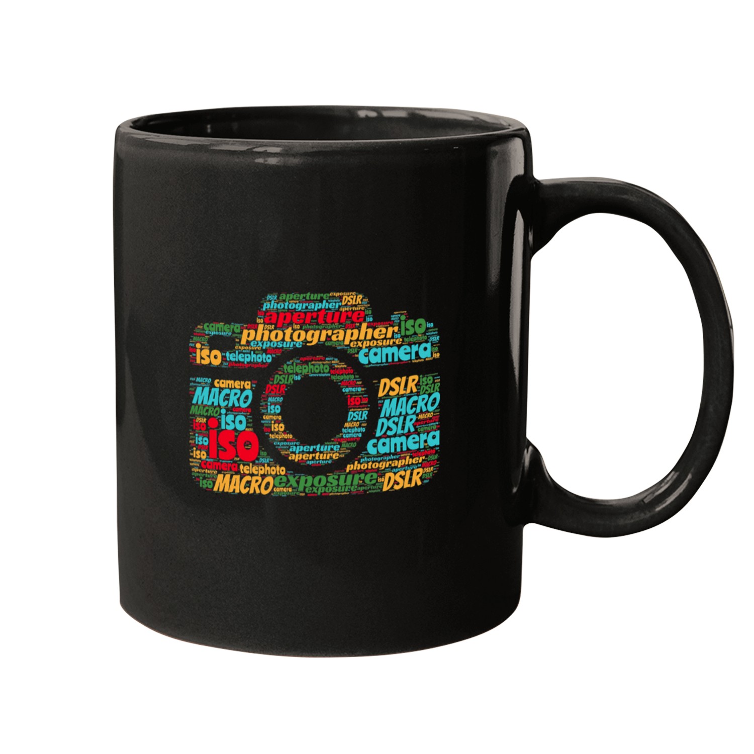Photographer Job dslr Camera word cloud 23 Mugs