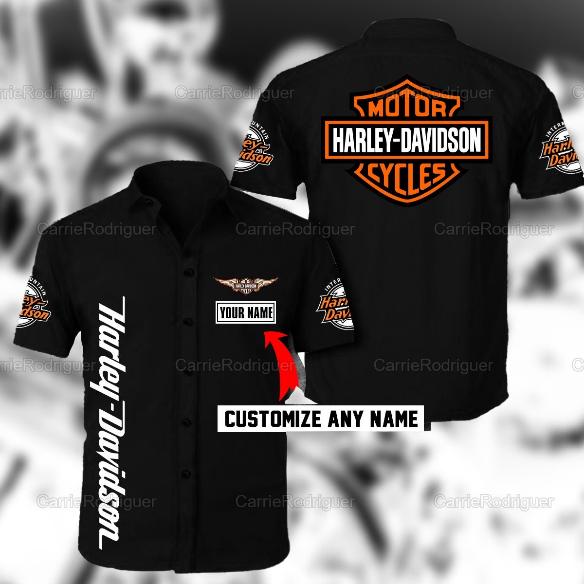 Personalized Motorcycles Button Shirt, Harley Button Shirt