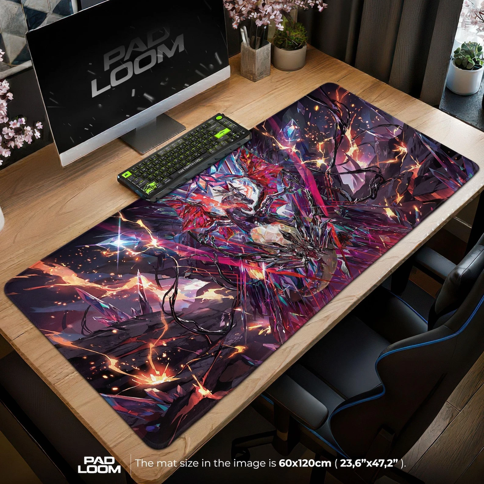 Mega Charizard X Crystal Storm Mouse Pad, Epic PKM Gaming Desk Mat