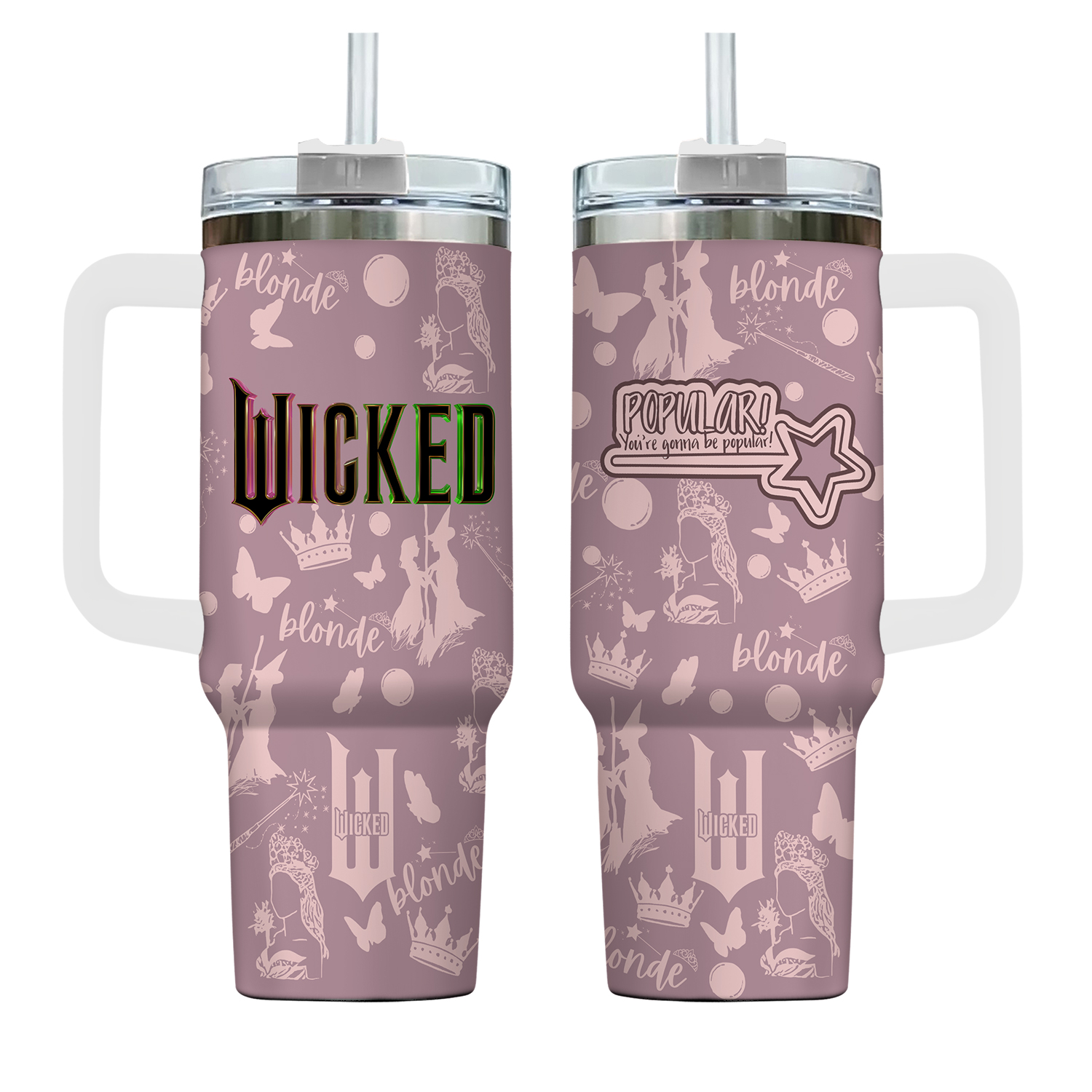 Wicked 40oz Tumbler, Wicked The Musical Tumbler Cup, Wicked Changed For Goo Cup, Ariana Wicked Stainless Steel, Broadway Gift