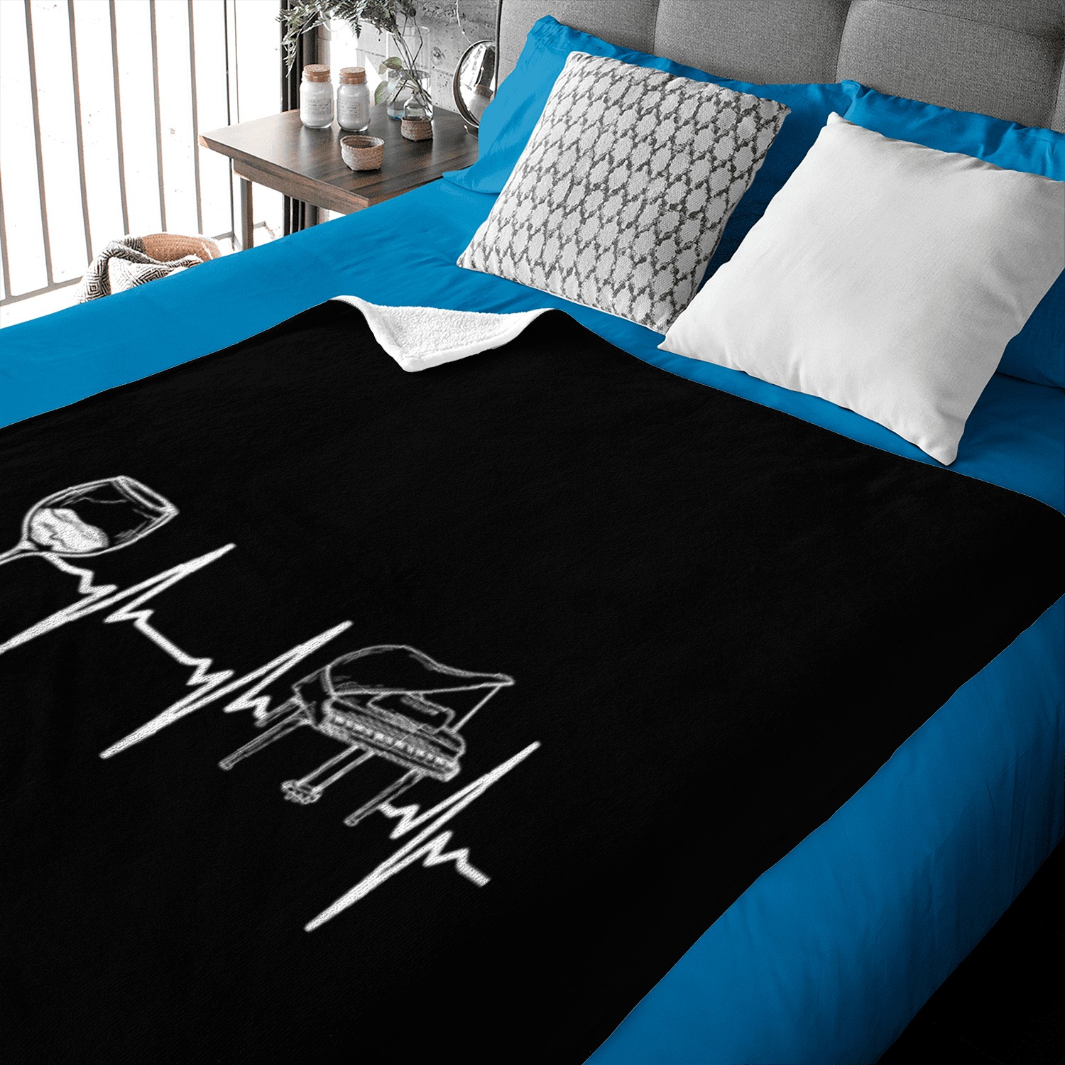 Piano Heartbeat Wine Piano Heartbeat Pianist Baby Blankets