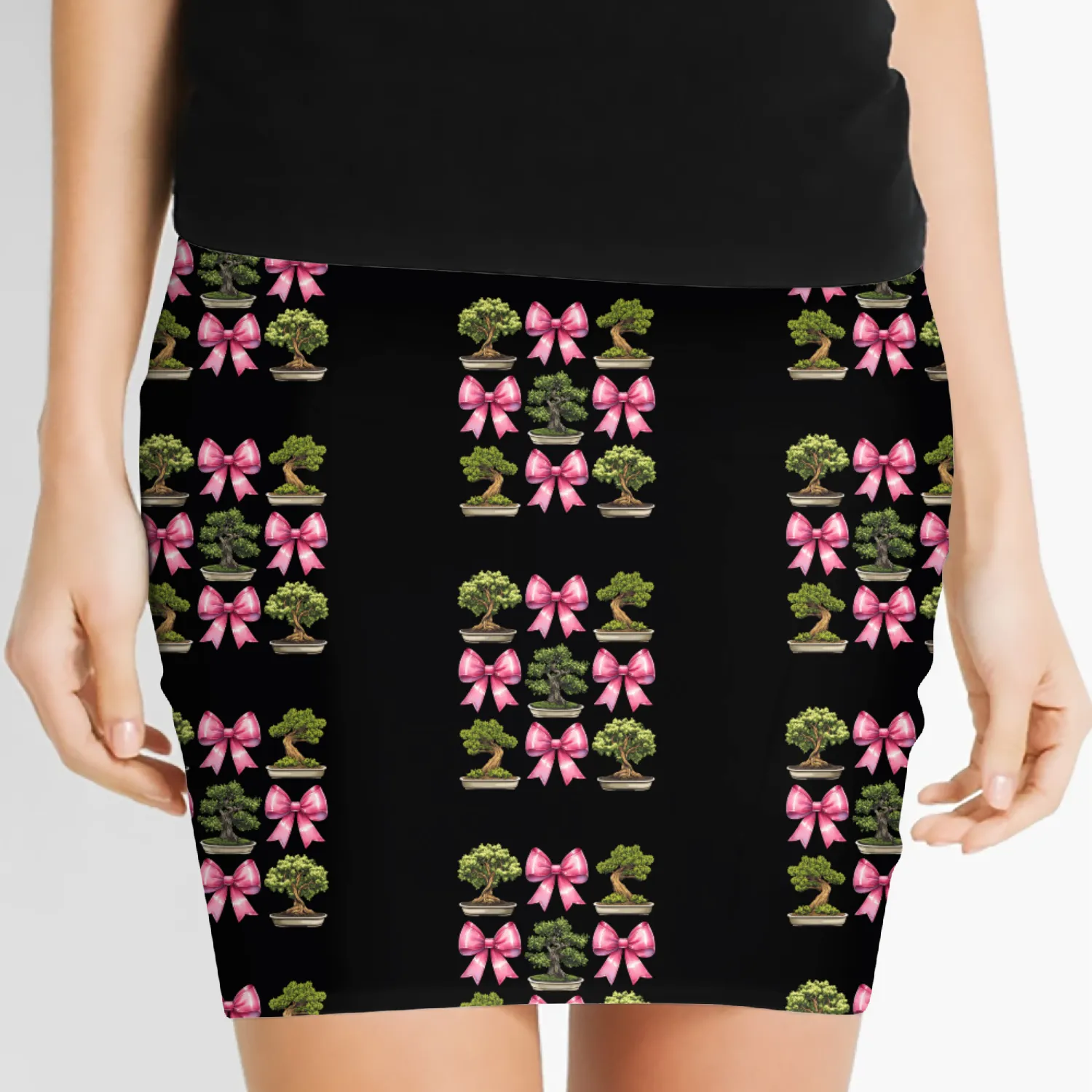 Coquette Bow Bonsai Japanese Zen Mothers Day Women's Mini Skirts