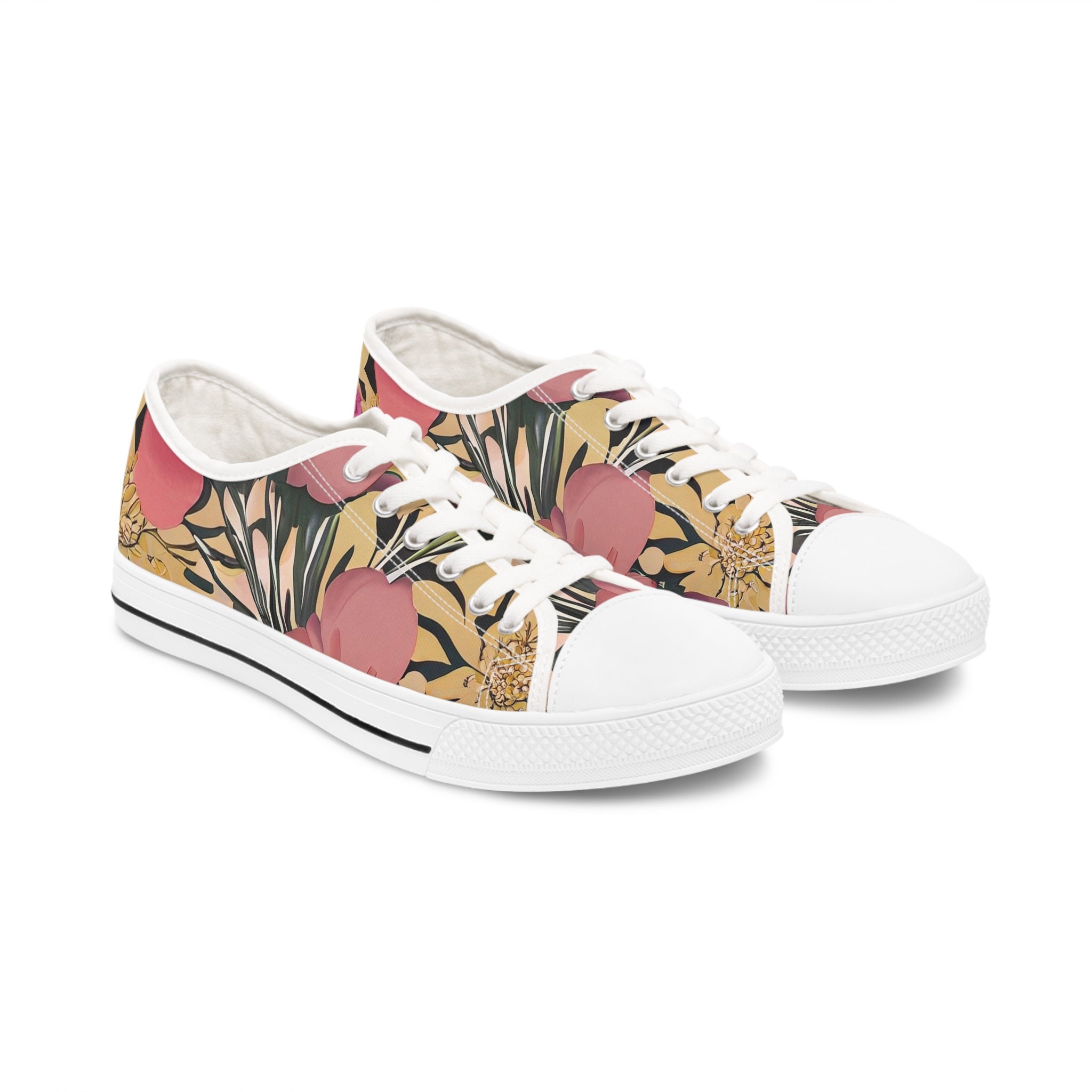 Women's Low Top Sneakers with Floral design