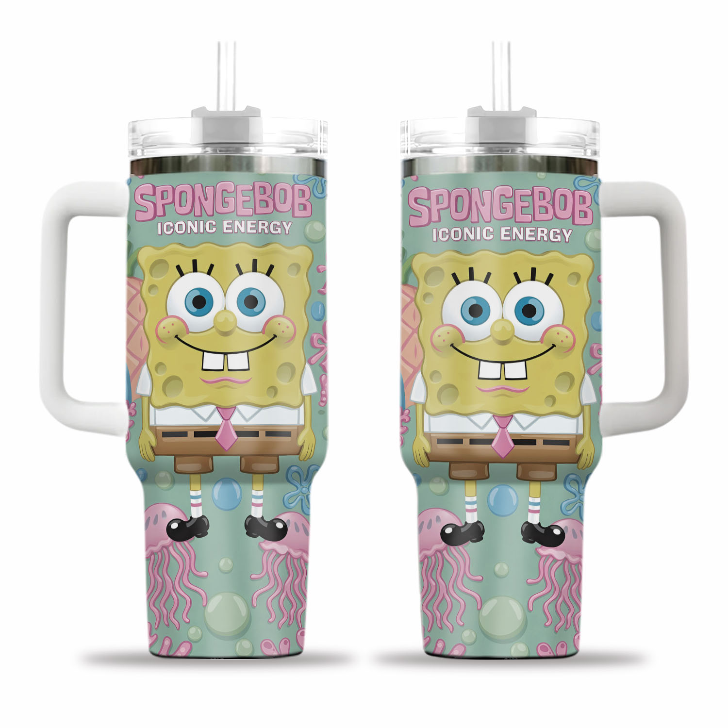 SpongeBob SquarePants Stainless Steel Tumbler with Handle (No Box, Only Tumbler)