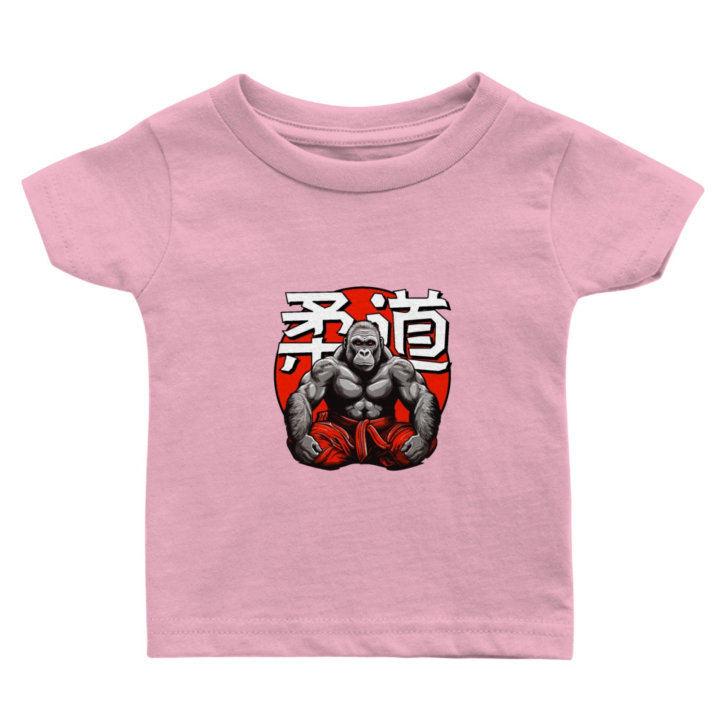 Judo Martial Arts Gorilla Japanese Text Red White Baby T Shirts