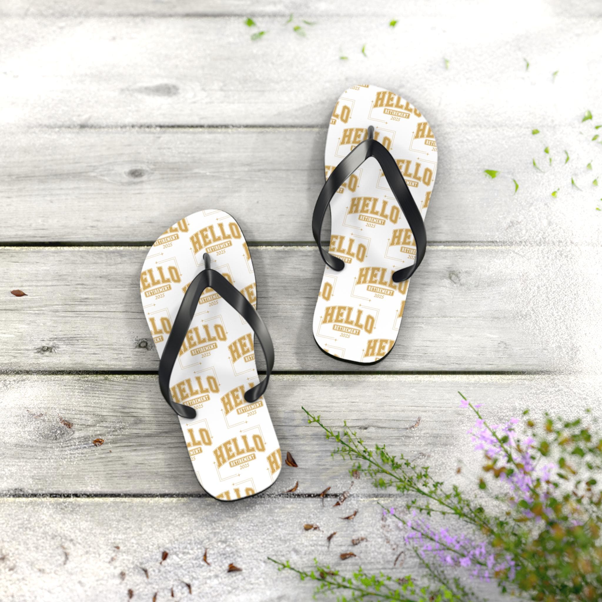 Flip Flops for Retirement, Hello Retirement 2025 flip flops, flop flops for someone retiring in 2025, flip flops for her, for him, unisex