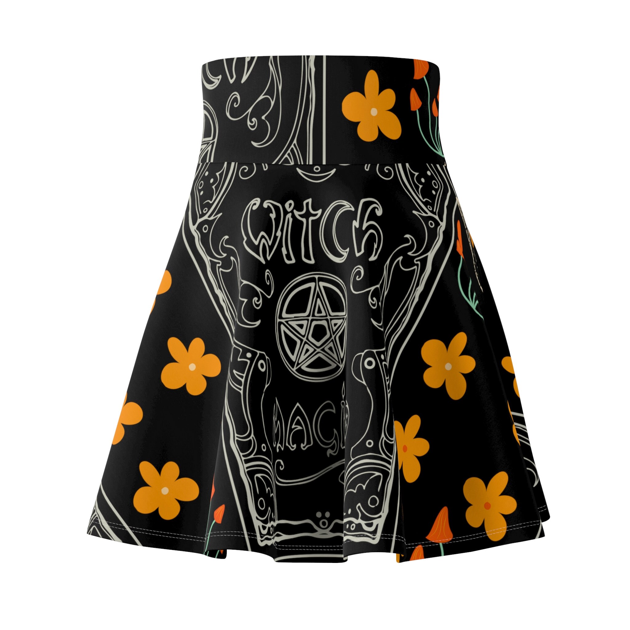 Halloween Witch Magic Skater Skirt for Women A Line Outfit