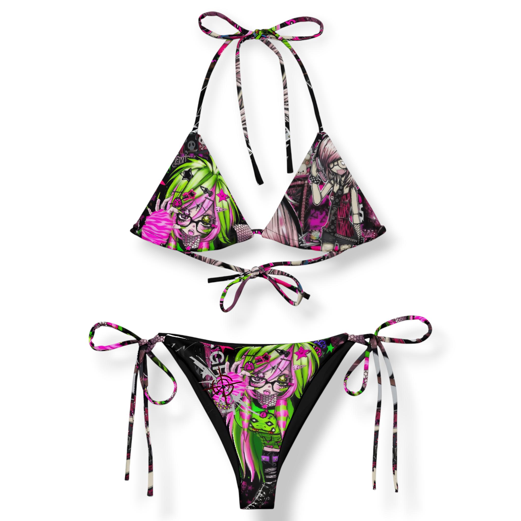 Y2K Scene Rave Bikini